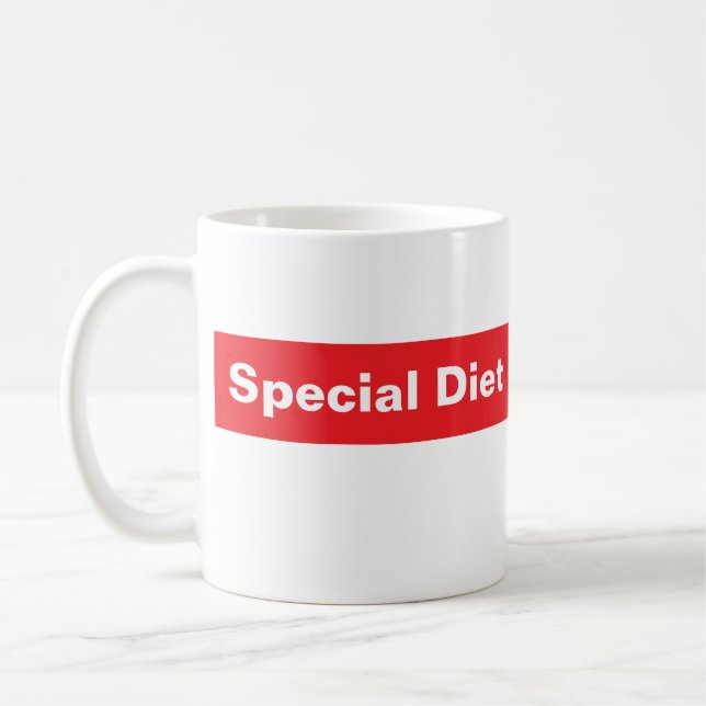 SPECIELLT DIET-kaffe mugg, tillsatta lagar humor Kaffemugg (Vänster)