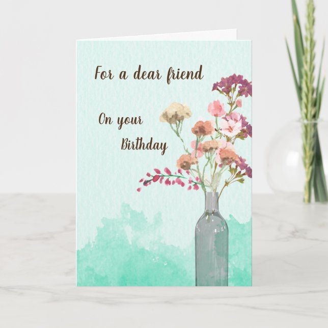 Speciellt födelsedagskort för vän tack kort (Framsida)