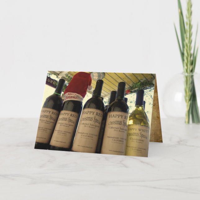 Speciellt julhälsningskort i Vin! Helgkort (Framsida)
