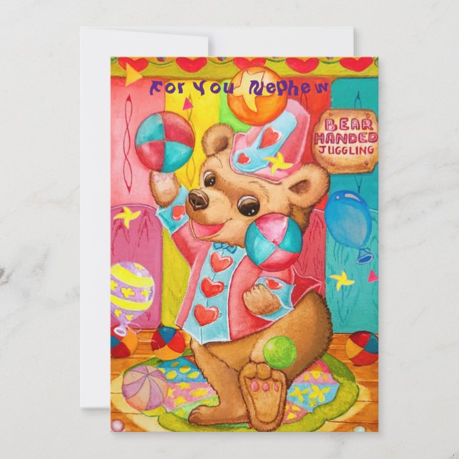 Speciellt kort för födelsedagshälsningar i Nephew. (Framsida)