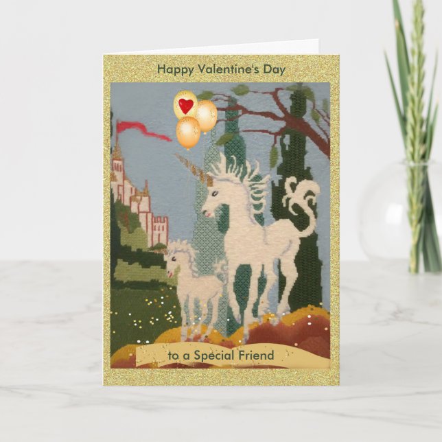 Speciellt kort för Friend Unicorn Magic Valentine  (Framsida)