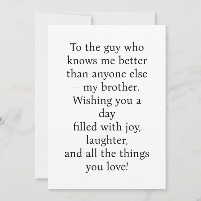 SPECIELLT KORT FÖR SPECIELLA BROMERS BIRTHDAY (Framsida)