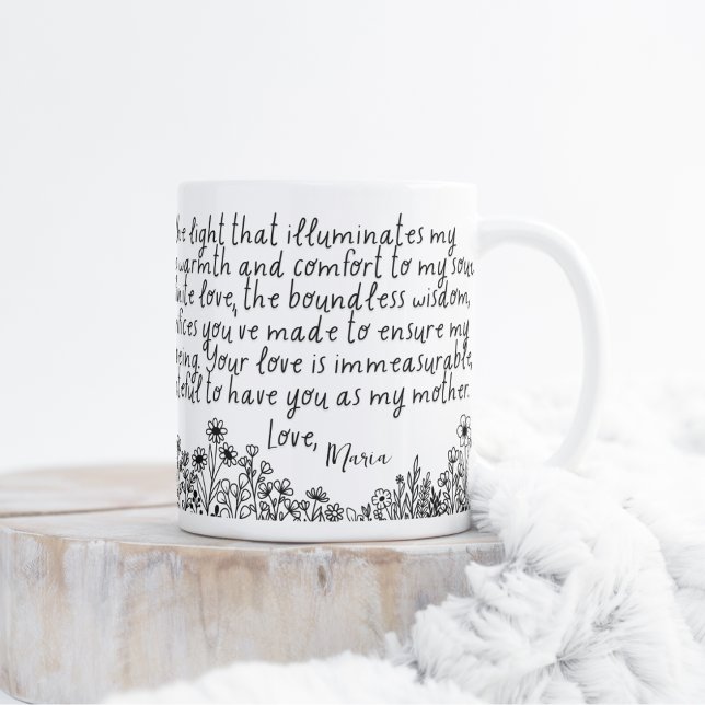 Speciellt meddelande för mamma, tacksamhetsmugg kaffemugg (Skapare uppladdad)