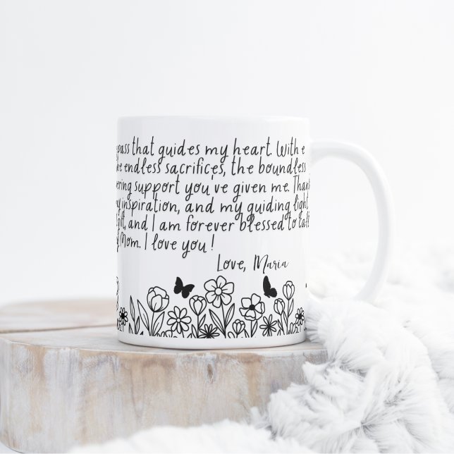 Speciellt meddelande för mamma, Tacksamhetsmugg Kaffemugg (Skapare uppladdad)