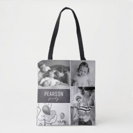 Speciellt meddelande om svartvitt Family Collage Tygkasse