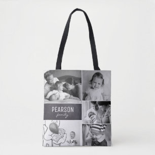 Speciellt meddelande om svartvitt Family Collage Tygkasse