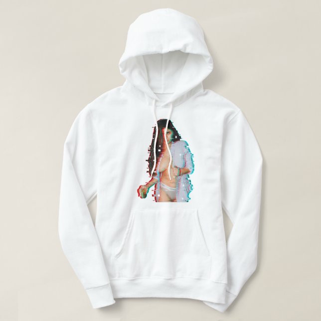 Speciellt närvarande Manar Women Mia Khalifa Glitc Hoodie (Design framsida)