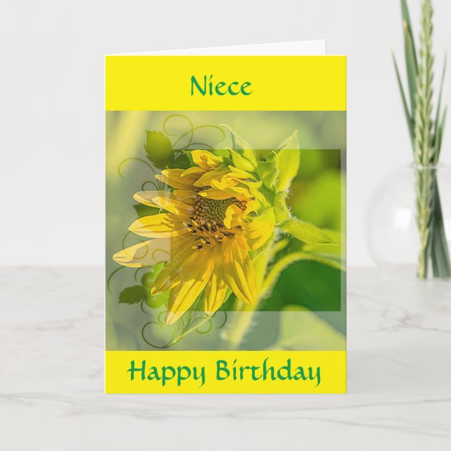 SPECIELLT *NIECE* BIRTHDAY CARD KORT (Framsida)
