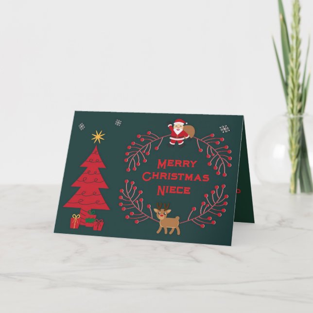 SPECIELLT NIECE CHRISTMAS-KORT TACK KORT (Framsida)