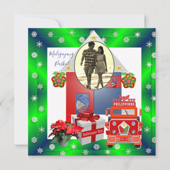 Speciellt ögonblick filippinsk kulturjulkort julkort (Framsida)