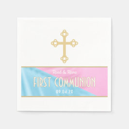 Speciellt! Tvillingar Första kommunion fest servet Pappersservett