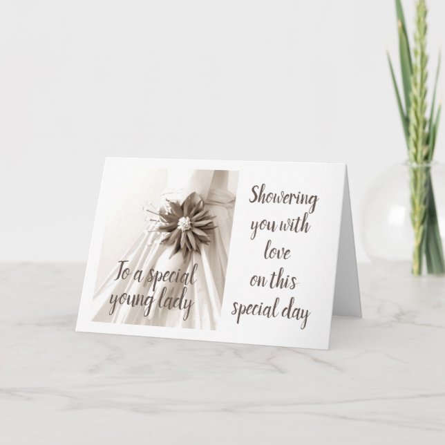 *SPECIELLT UNG DAM* SHOWER GRATTISS-KORT INBJUDAN (Framsida)