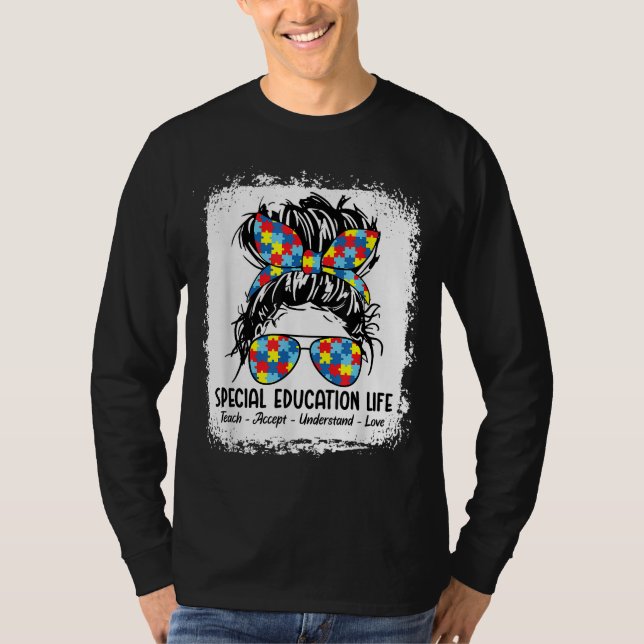 Speciellt utbildningsliv Spänd lärare Teach Accept T Shirt (Framsida)