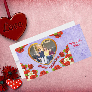 Speciellt Valentine Ro Heart Ram Photo Card Julkort