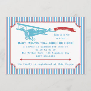 Speciellt Vintage-flygplan Inbjudningar