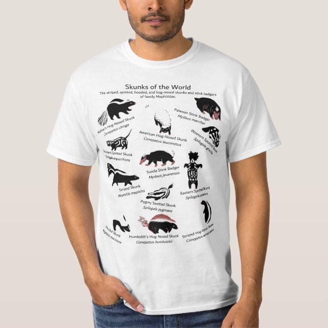 Species of Mephitidae  T Shirt (Framsida)