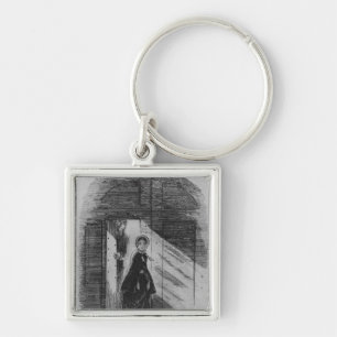 Specificera av amyen Dorrit Fyrkantig Silverfärgad Nyckelring