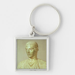 Specificera av den Delphi charioteeren, c.470 BC Fyrkantig Silverfärgad Nyckelring