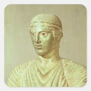 Specificera av den Delphi charioteeren, c.470 BC Fyrkantigt Klistermärke