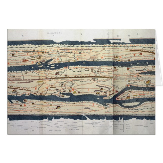 Specificera av det Peutinger bord Hälsningskort (Framsidan Horizontal)