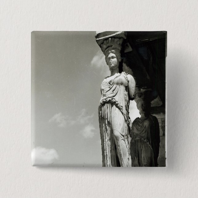 Specificera av en caryatid från Erechtheionen Knapp (Framsida)