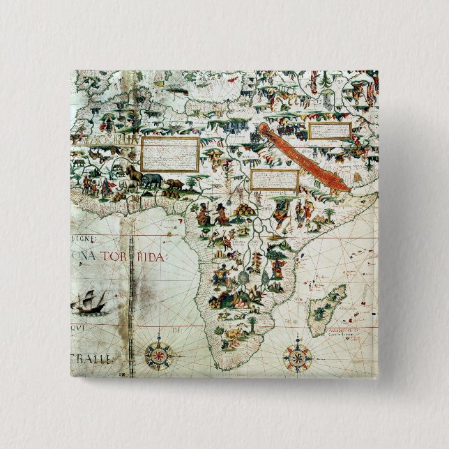 Specificera av en karta av världsvisningafrikan knapp (Framsida)