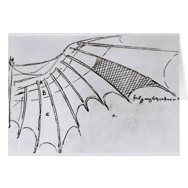 Specificera av en mekanisk vinge hälsningskort (Framsidan Horizontal)
