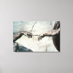 Specificera av händer från <Creation of Adam> vi Canvastryck