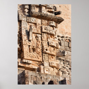 Specificera av trollkarlpyramiden, Yucatan, Mexico Poster