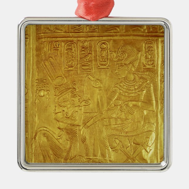 Specificera från den guld- relikskrinen julgransprydnad metall (Framsidan)