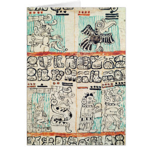 Specificera från en Mayan codex Hälsningskort