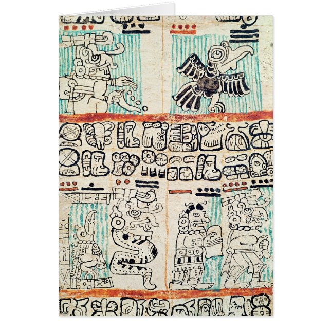 Specificera från en Mayan codex Hälsningskort (Framsidan)