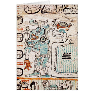 Specificera från en Mayan codex Hälsningskort