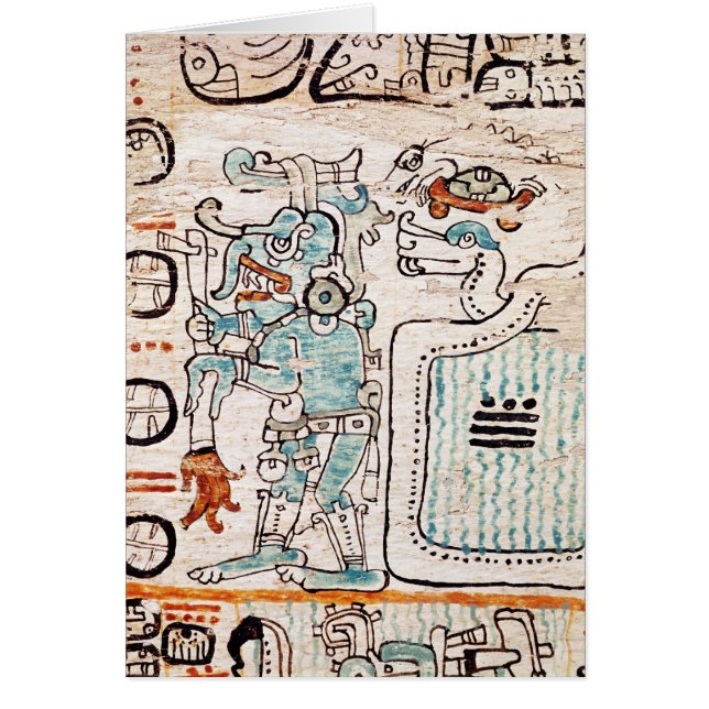 Specificera från en Mayan codex Hälsningskort (Framsidan)