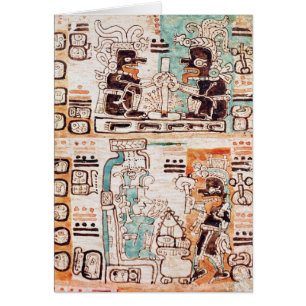 Specificera från en Mayan codex Hälsningskort