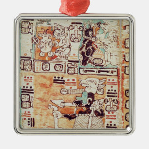 Specificera från en Mayan Codex Julgransprydnad Metall
