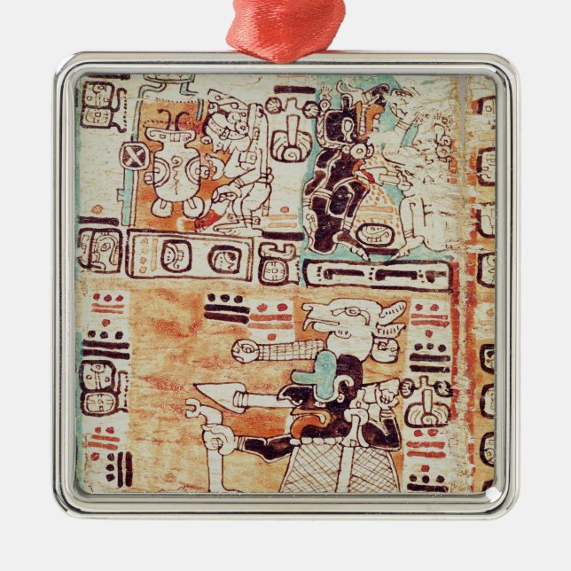 Specificera från en Mayan Codex Julgransprydnad Metall (Framsidan)