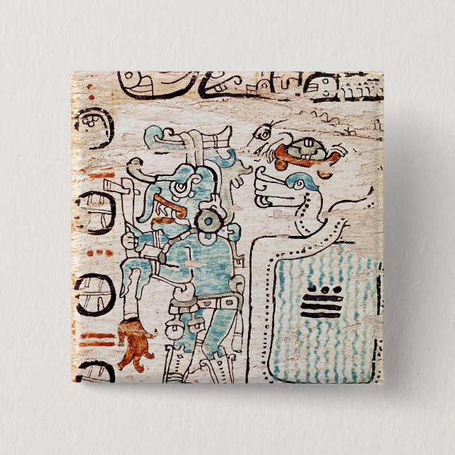 Specificera från en Mayan codex Knapp (Framsida)
