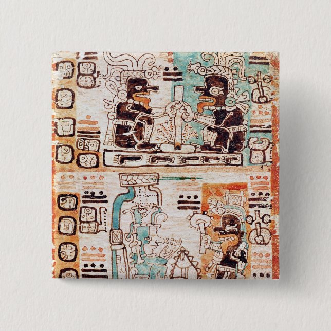 Specificera från en Mayan codex Knapp (Framsida)