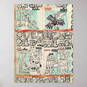 Specificera från en Mayan codex Poster