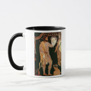 Specificera från enfigur vasvisning en mugg