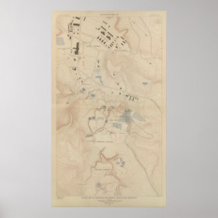 Specificera kartan av Mammoth Hot Springs Poster