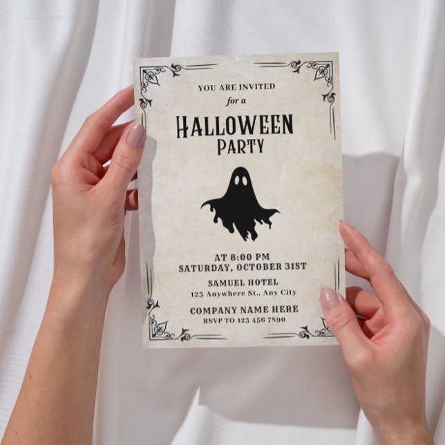 Specificera klassiskt Small Business Party Hallowe Inbjudningar (Vintage Halloween Invitation)