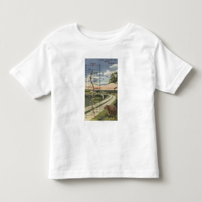 Specificerad karta av "den dröm- huvudvägen ", t shirt (Framsida)