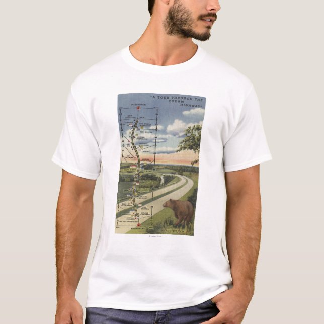 Specificerad karta av "den dröm- huvudvägen ", tee (Framsida)