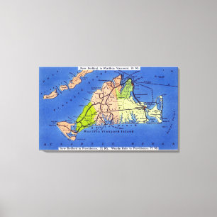 Specificerad karta av ön canvastryck
