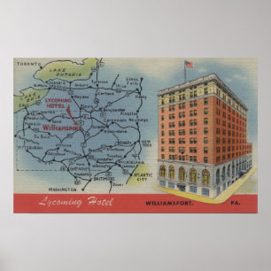 Specificerad karta, Lycoming hotell - Poster