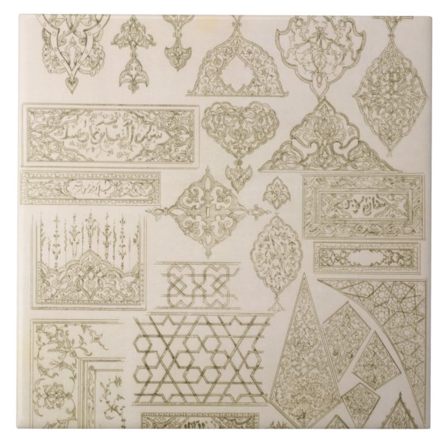 Specificerar av ornamentation för ärmar, gränser, kakelplatta (Framsidan)