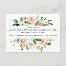 specificerar blom- bröllop för den rosa bohoen tilläggskort