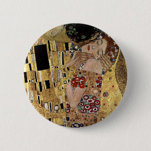 Specificerar den Gustav Klimts kyssen (circa 1908) Knapp